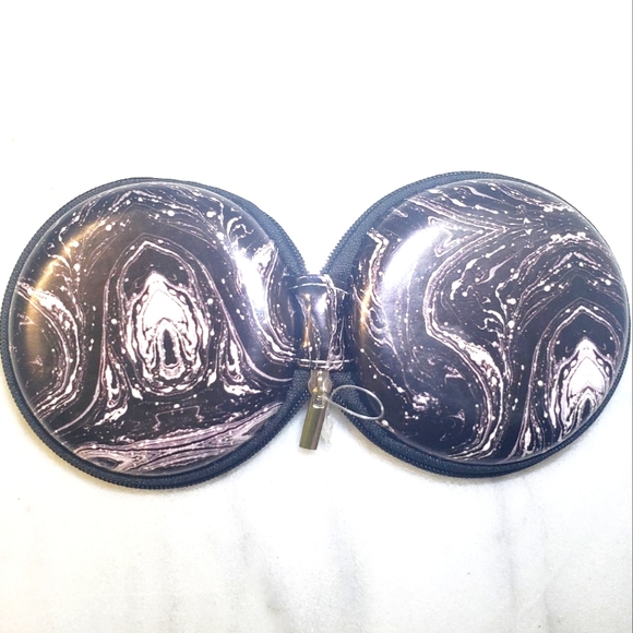 ♥️ 4 for $25 ❤ #O New Earbuds Marble Case Coin Bag Zip Purse - Picture 2 of 5